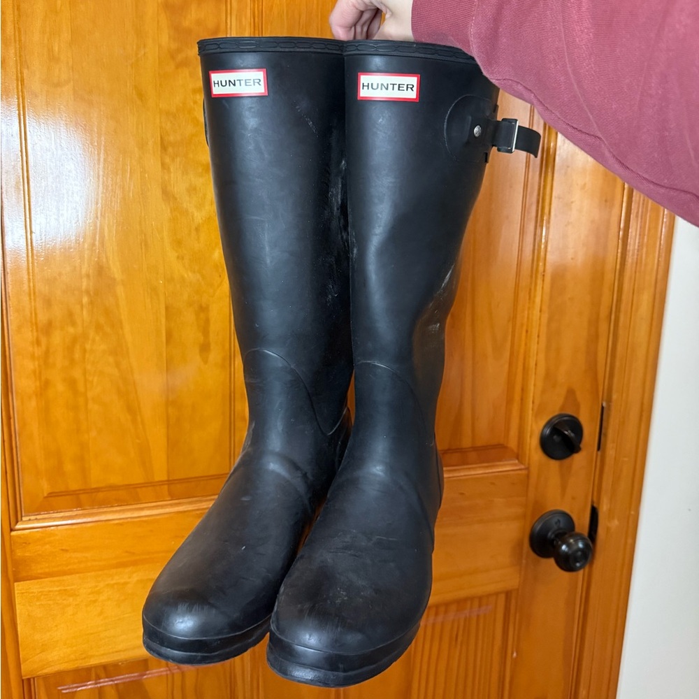 Hunter INSULATED Original Tall Rain Boots Matte Black Women’s Size 11 - Picture 2 of 8